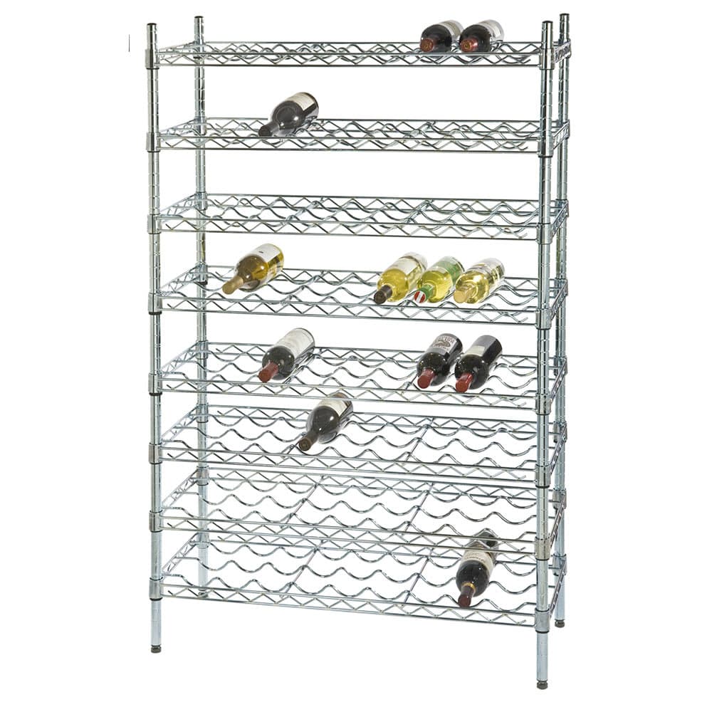 Focus FWSK4874CH 74"H Commercial Wine Rack w/ (144) Bottle Capacity, Chrome