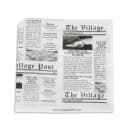 GET 7" Square Basket Liner Paper Bags - Village Post Newsprint, White (4-T3000) thumbnail 4