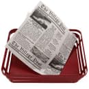 GET 7" Square Basket Liner Paper Bags - Village Post Newsprint, White (4-T3000) thumbnail 7
