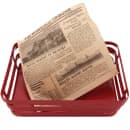 GET 7" Square Basket Liner Paper Bags - Honolulu Newsprint, Brown (4-T6000) thumbnail 7