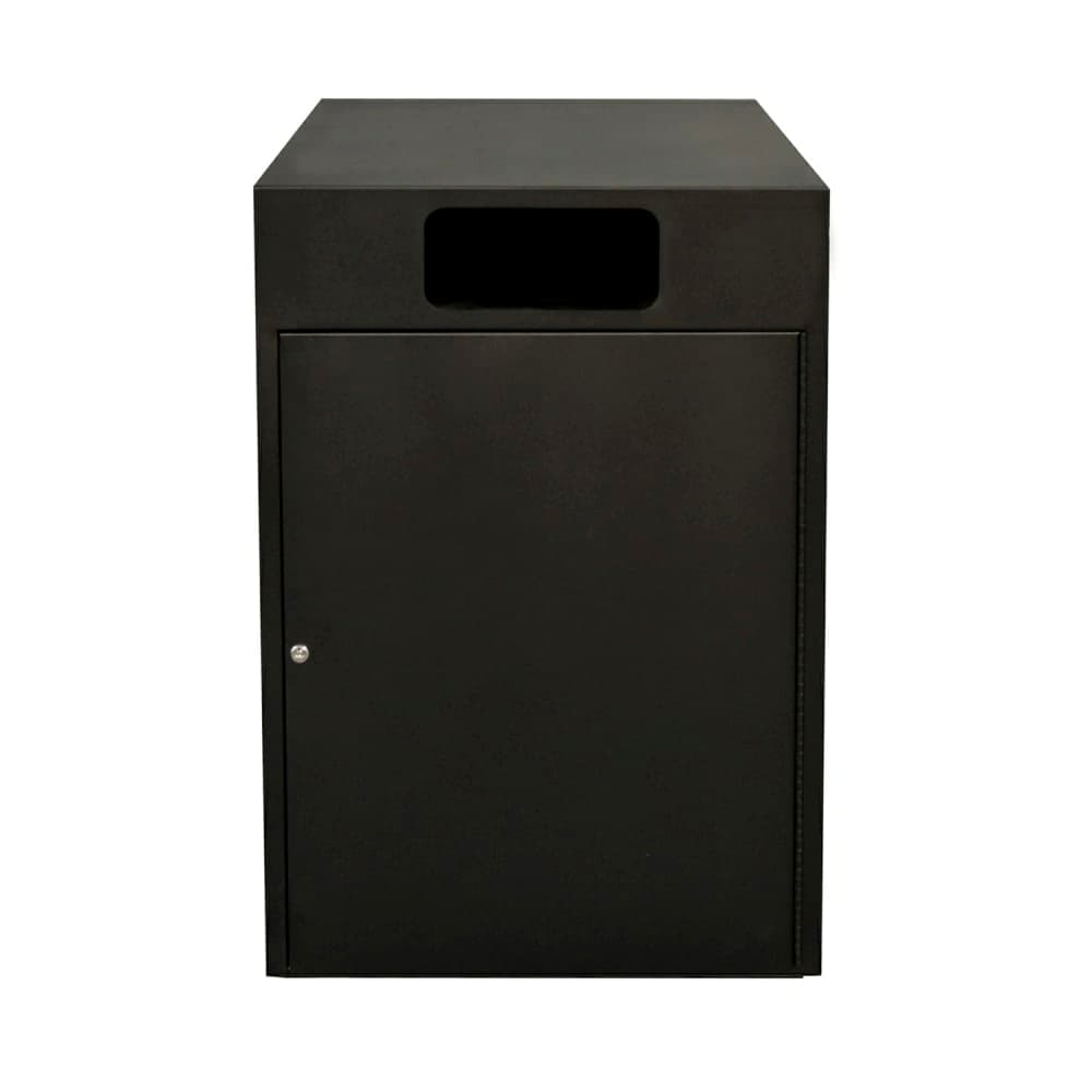 GET 40 gal Indoor Collection Bin w/Locking Door - Metal, Black (BIN-1-BK-NS)