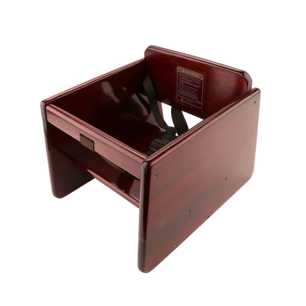 GET Single Height Booster Seat w/ Waist & Chair Strap - Wood, Mahogany (BS-200-MOD-M2)