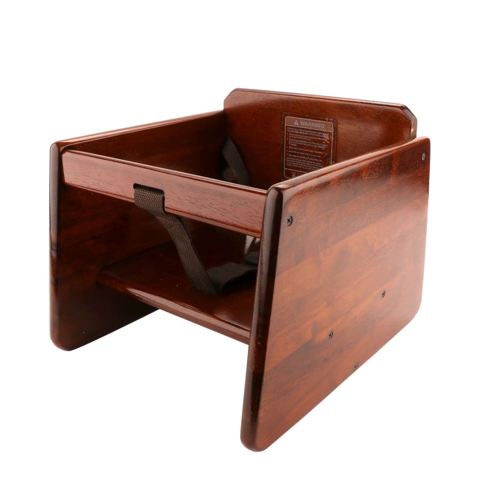 GET Single Height Booster Seat w/ Waist & Chair Strap - Wood, Walnut (BS-200-MOD-W2)