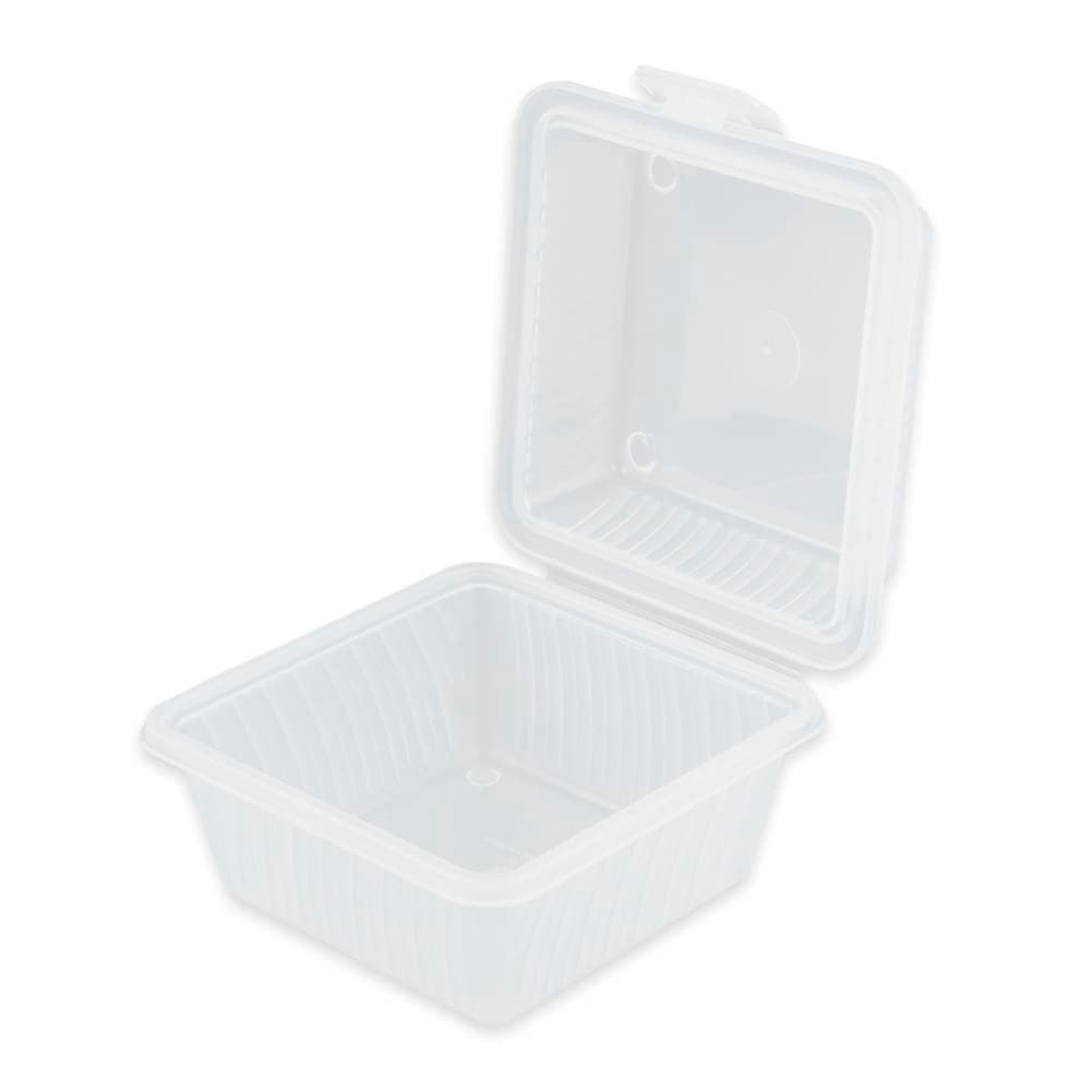 GET 4 3/4" Square To Go Food Container, Polypropylene, Clear (EC-08-1-CL)