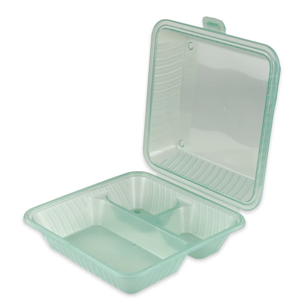 GET 9" Square To Go Food Container, Polypropylene, Jade (EC-09-1-JA)