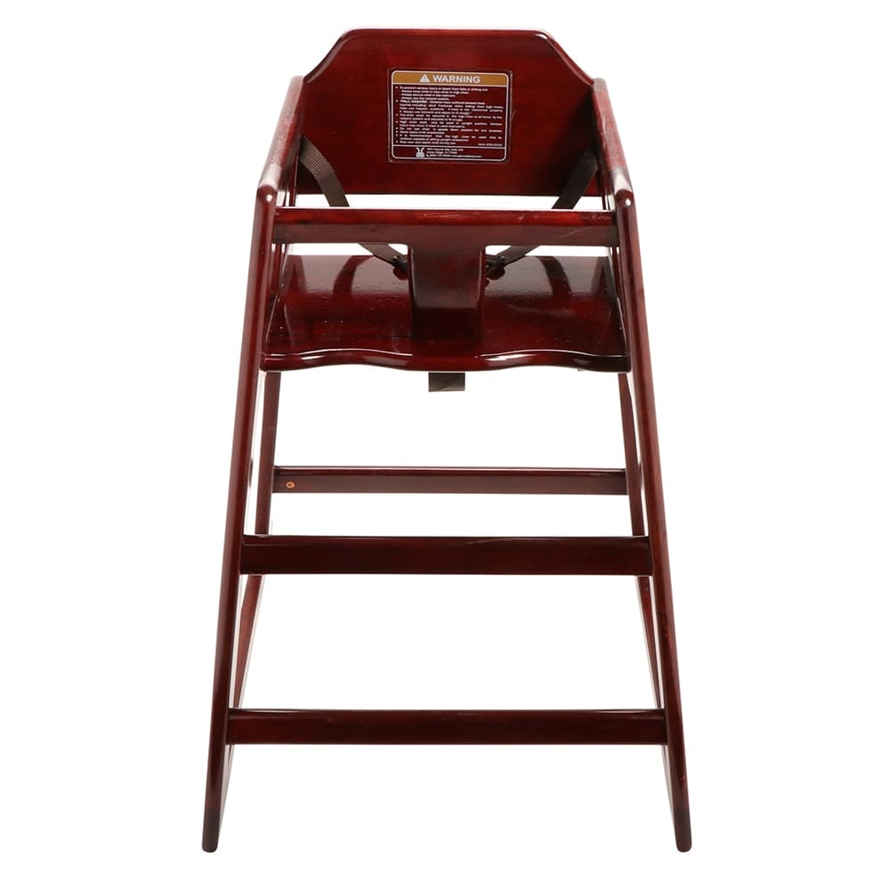 GET 29" Wood High Chair w/ Waist Strap, Mahogany (HC-100-MOD-M)