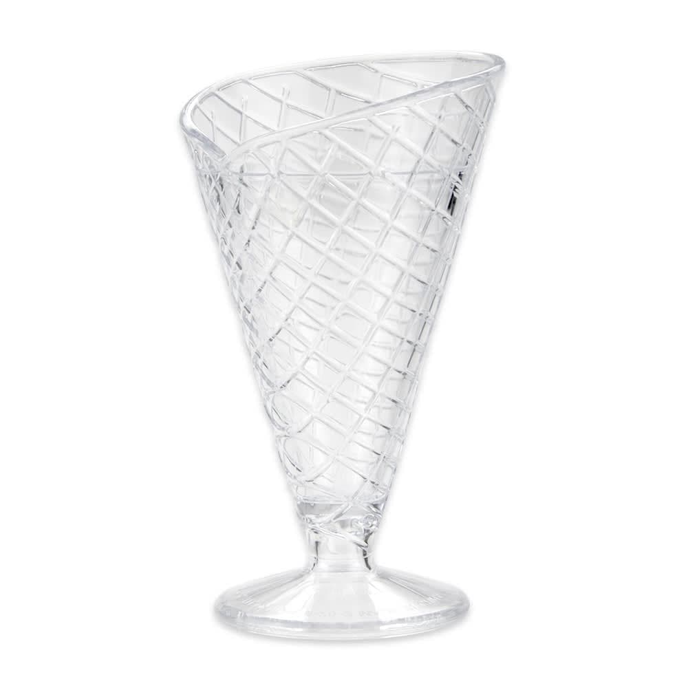 GET 8 oz Footed Waffle Cone Cup - Plastic, Clear (ICM-26-2-CL)