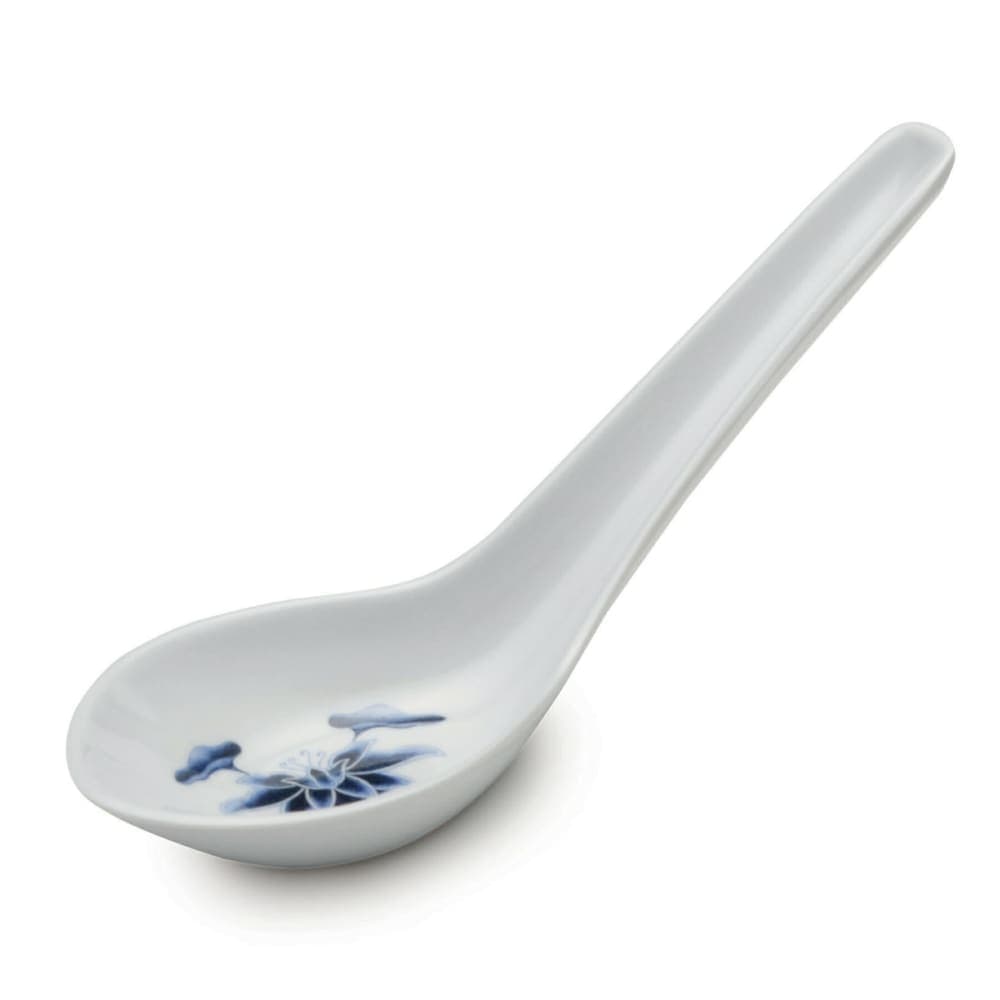 GET Won-Ton Soup Spoon, Melamine, White (M-6030-B)
