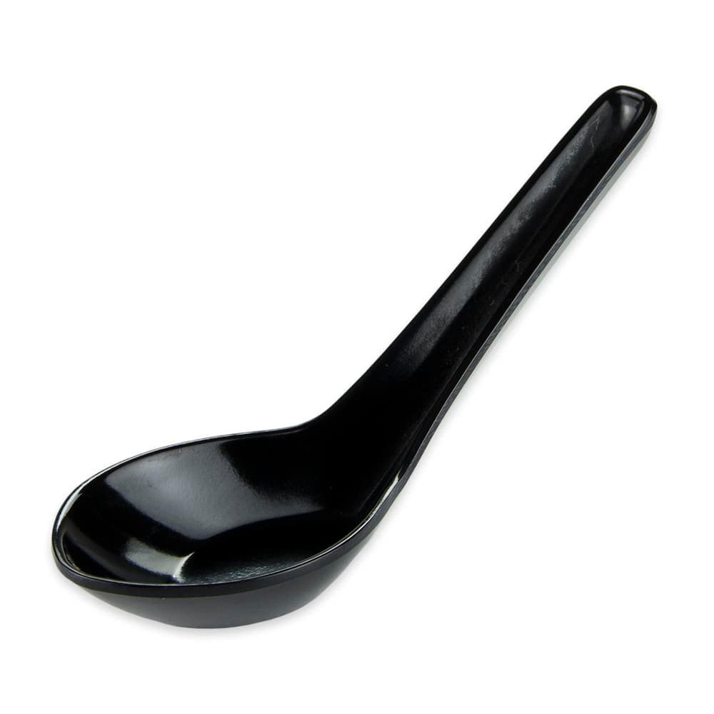 GET Won-Ton Soup Spoon, Melamine, Black (M-6030-BK)