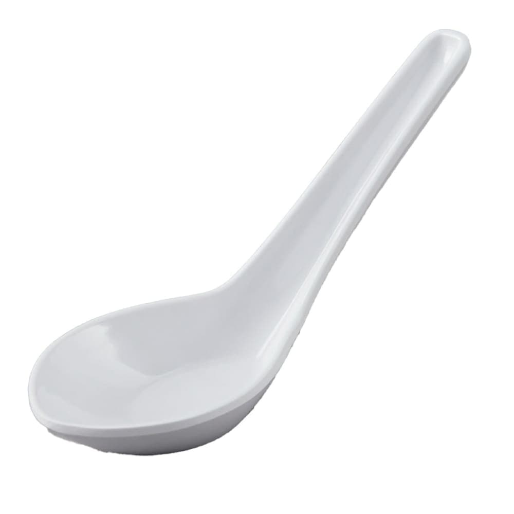 GET Won-Ton Soup Spoon, Melamine, White (M-6030-W)