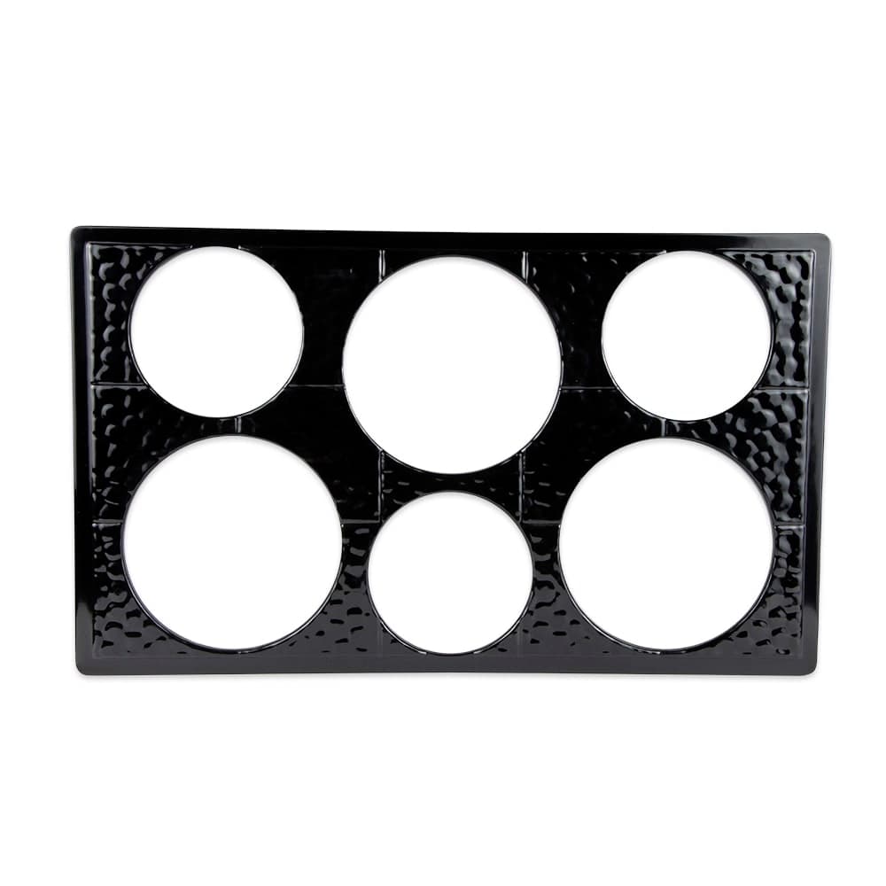 GET Full-Size Tile for Round Crocks w/ (6) Cut-Outs, Melamine, Black (ML-161-BK)