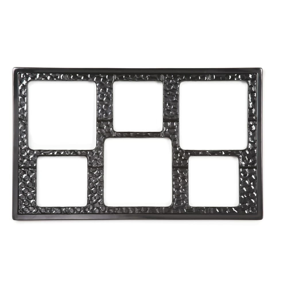 GET Full-Size Tile for Round Square w/ (6) Cut-Outs, Melamine, Black (ML-162-BK)