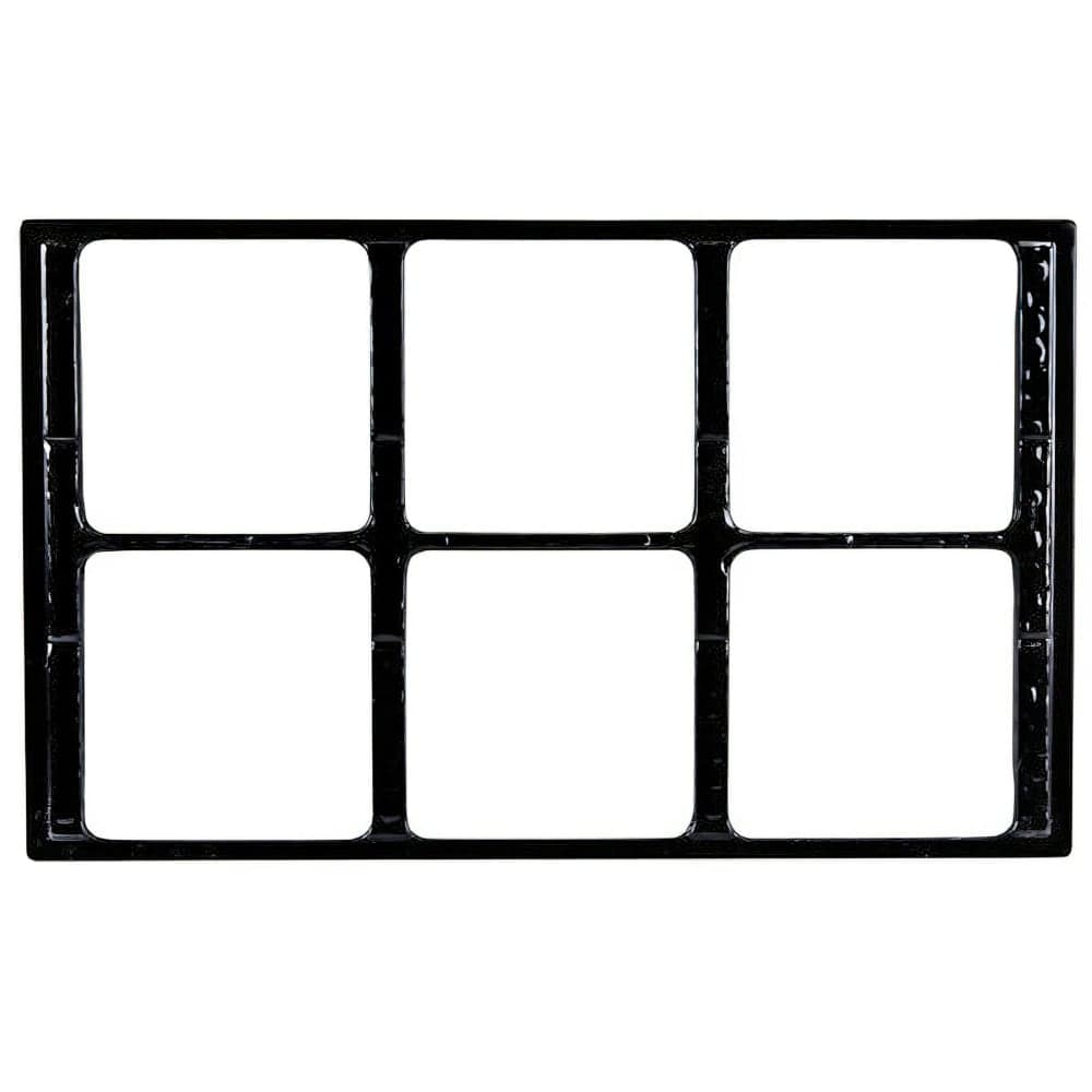 GET Full Size Tile w/ (6) Square Cut-Outs for ML-149/ML-150, Melamine, Black (ML-168-BK)