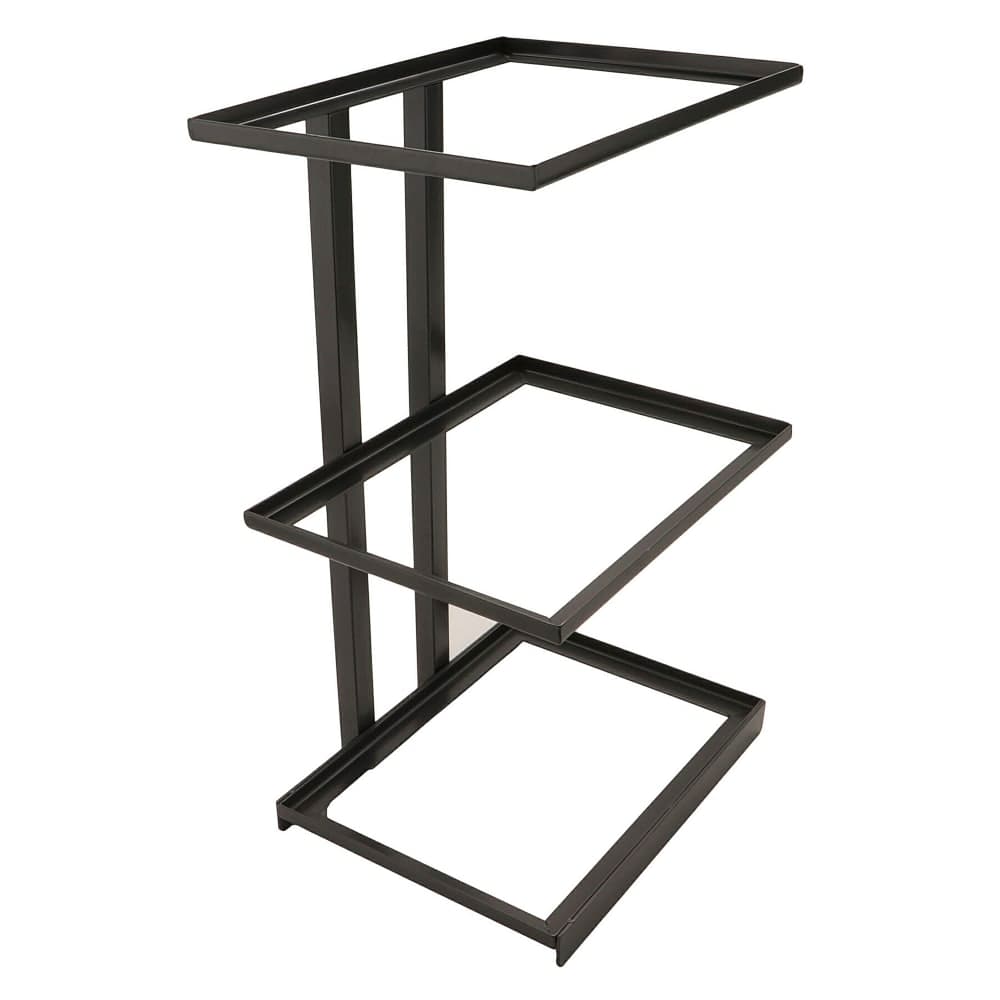GET 3 Tier Merchandising Stand - 12"L x 9 1/4"W x 20 1/2"H, Metal, Black (MTS-20L-MG)