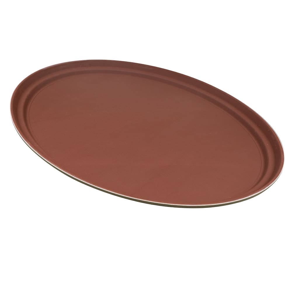 GET Oval Serving Tray, 25" x 20", Melamine, Brown (NS-2500-BR)