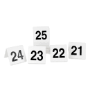 GET Table Tent w/ Numbers 1 25, Polypropylene, White (NUM-1-25) thumbnail 3