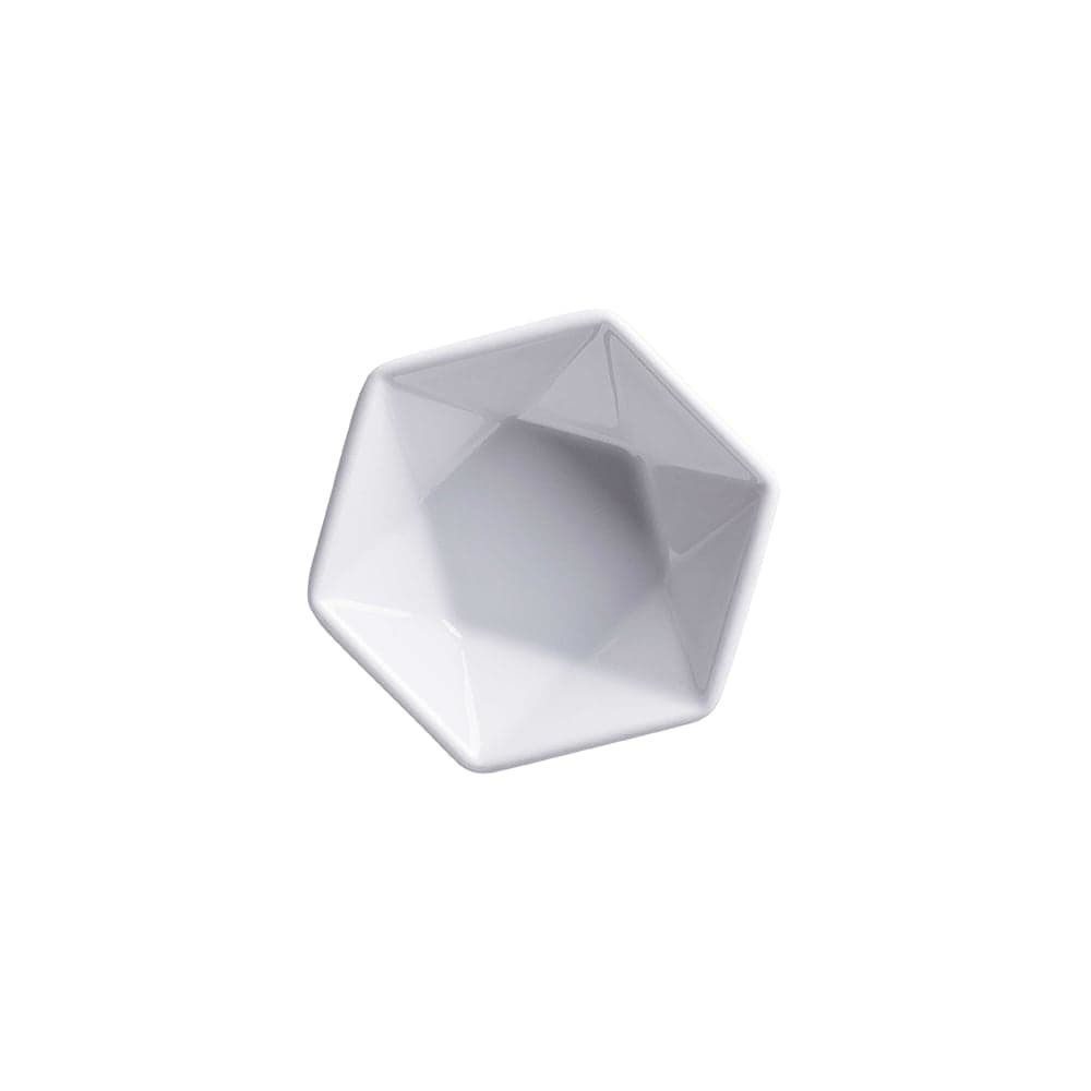 GET 2 3/4" Hexagonal Artisan Plate - Porcelain, Bright White (PA1101610024)