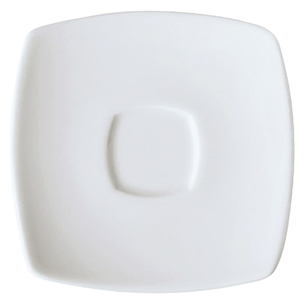 GET 6 1/2" Square Asia Espresso Saucer - Porcelain, Bright White (PA1101910324)