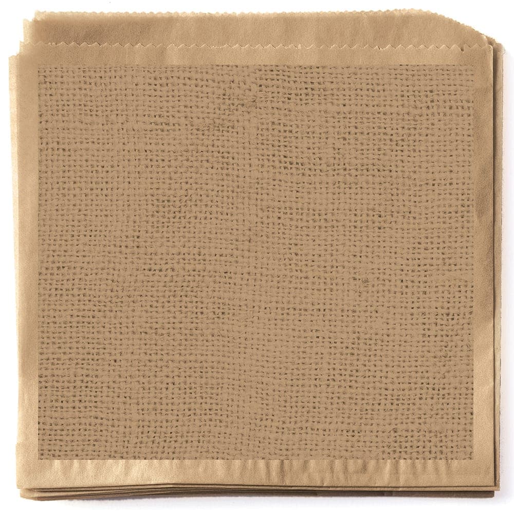 GET 7" Square Double Open Basket Liner - Paper, Burlap (P-BUR-77-BR)