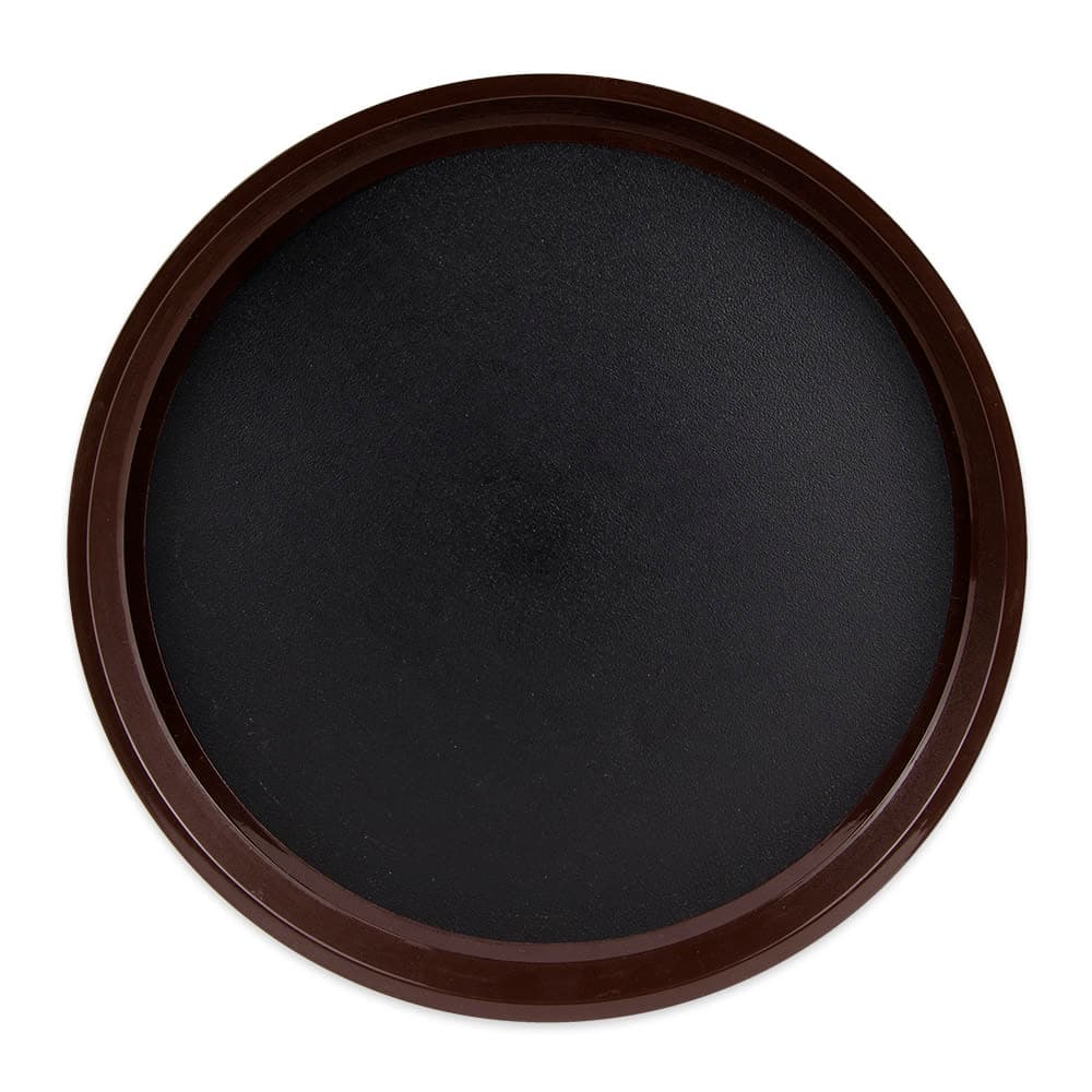 GET 14" Round Serving Tray, Plastic, Black/Brown (RCT-14-NS)