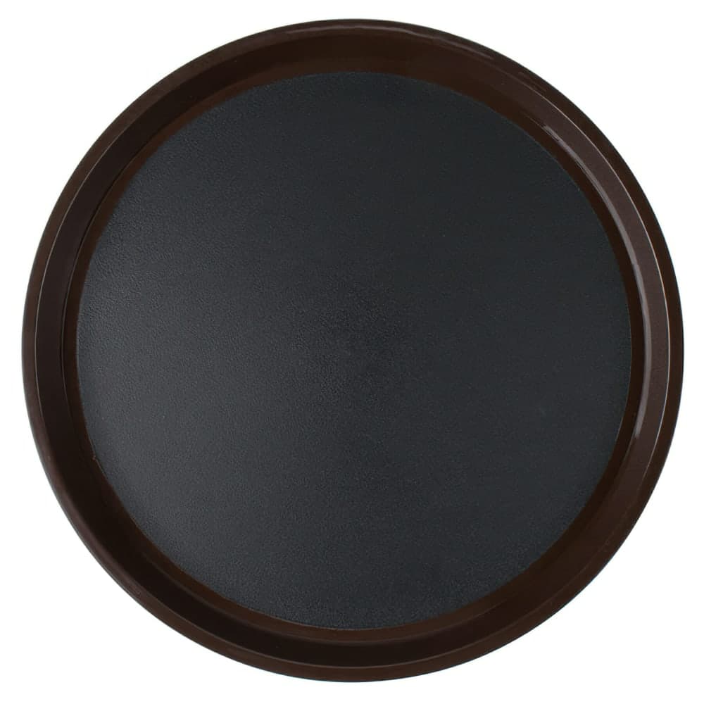 GET 16" Round Serving Tray, Plastic, Black/Brown (RCT-16-NS)