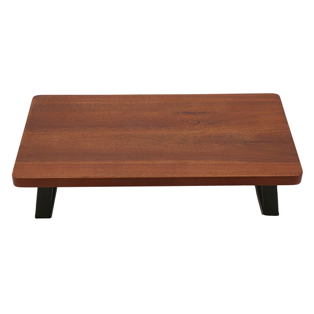 GET Rectangular Display Riser w/ Foldable Legs - 13 4/5"L x 7 1/2"W x 3"H, Walnut Wood (RISER-3-W)