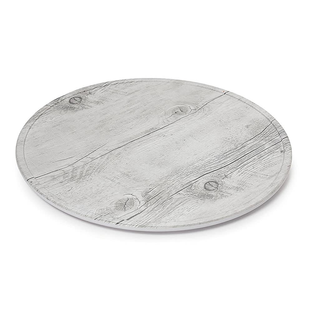 GET 13 1/2" Round Display Board - Melamine, White Birch Wood (SB-1300-WBW)