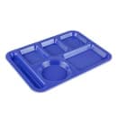 GET Plastic Rectangular Tray w/ (6) Compartments, 14" x 10", Peacock Blue (TL-152-PB) thumbnail 3