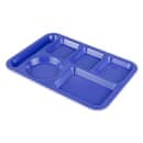 GET Plastic Rectangular Tray w/ (6) Compartments, 14" x 10", Peacock Blue (TL-152-PB) thumbnail 4