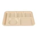 GET Plastic Rectangular Tray w/ (6) Compartments, 14" x 10", Tan (TL-153-T) thumbnail 2