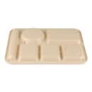 GET Plastic Rectangular Tray w/ (6) Compartments, 14" x 10", Tan (TL-153-T) thumbnail 6