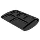 GET Melamine Rectangular Tray w/ (6) Compartments, 15 1/2" x 10", Black (TR-151-BK) thumbnail 2