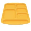GET Melamine Rectangular Tray w/ (6) Compartments, 15 1/2" x 9 7/8", Bright Yellow (TR-151-BY) thumbnail 4