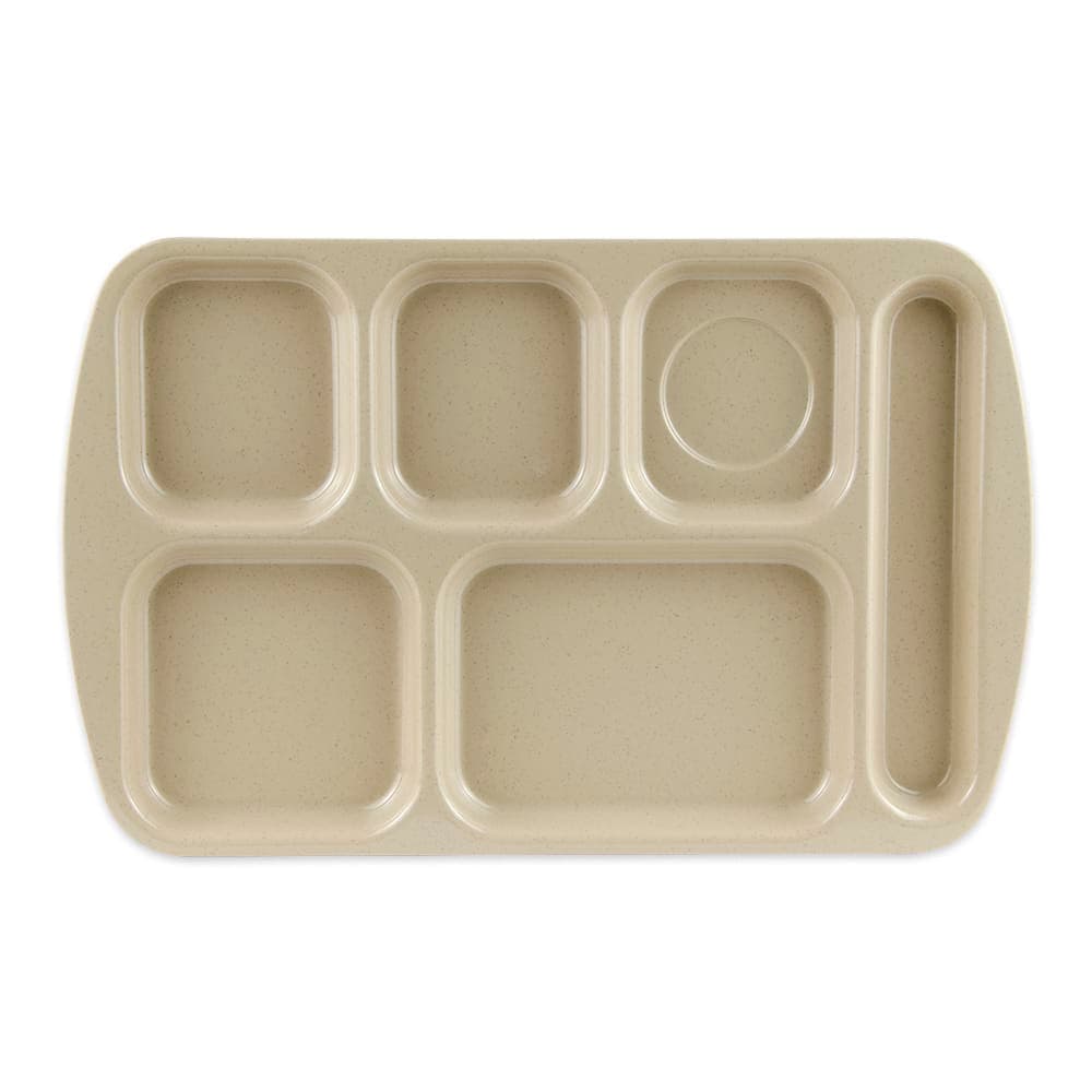 GET Melamine Rectangular Tray w/ (6) Compartments, 15 1/2" x 9 7/8", Sandstone (TR-151-S)