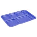 GET Plastic Rectangular Tray w/ (6) Compartments, 14 3/8" x 9 7/8", Peacock Blue (TR-152-PB) thumbnail 3
