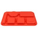 GET Plastic Rectangular Tray w/ (6) Compartments, 14 3/8" x 9 7/8", Rio Orange (TR-152-RO) thumbnail 5