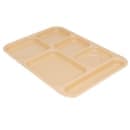 GET Plastic Rectangular Tray w/ (6) Compartments, 14 3/8" x 9 7/8", Tan (TR-152-T) thumbnail 3