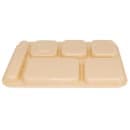 GET Plastic Rectangular Tray w/ (6) Compartments, 14 3/8" x 9 7/8", Tan (TR-152-T) thumbnail 5