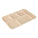 GET Plastic Rectangular Tray w/ (6) Compartments, 14 1/2" x 10", Tan (TR-153-T) thumbnail 5