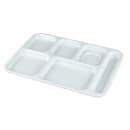 GET Plastic Rectangular Tray w/ (6) Compartments, 14 1/2" x 10", White (TR-153-W) thumbnail 3