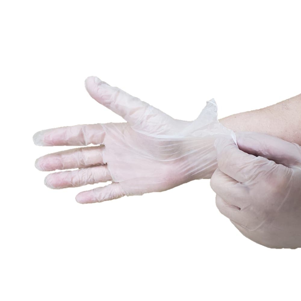 Rofson Disposable Vinyl Gloves - Powder Free, Opaque, Large (PFV200L)
