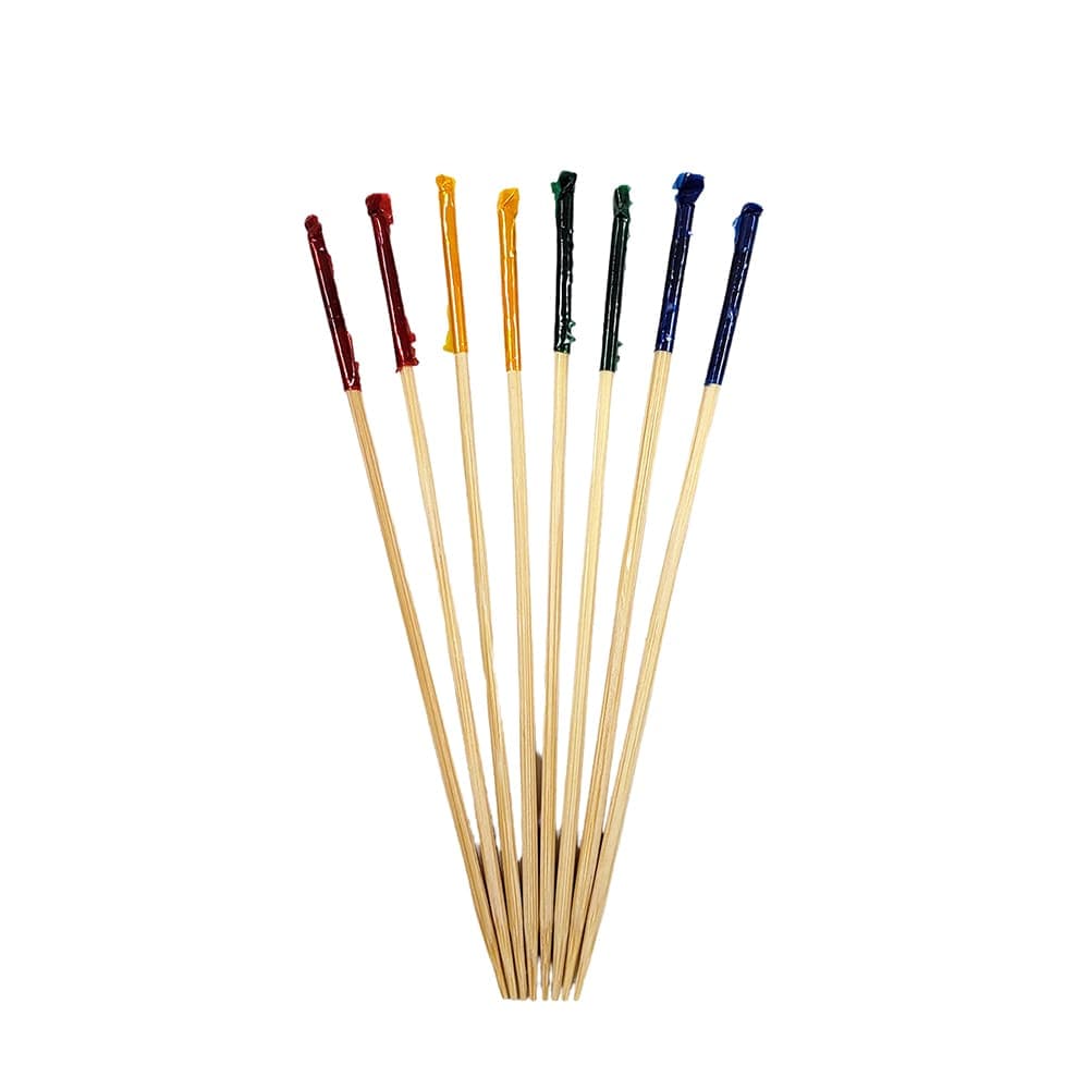 Rofson 4" Wood Club Frill Toothpick, Assorted Colors (TCF102)