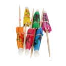 Rofson 4" Bamboo/Paper Parasol Picks, Assorted Colors (TPAR200) thumbnail 3