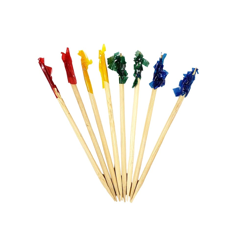 Rofson 2 3/4" Wood Regular Frill Toothpick, Assorted Colors (TRF101)