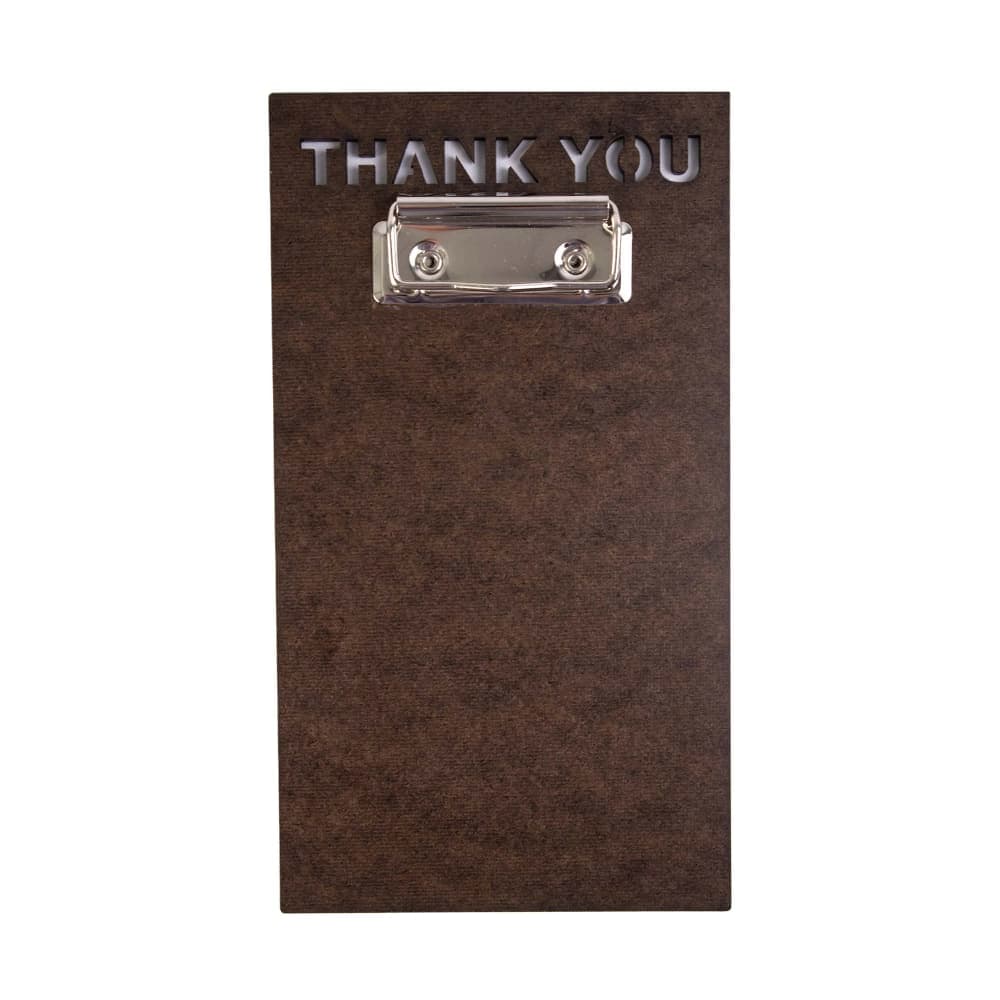 Risch Guest Check Holder w/ Clip - 5" x 9", Dark Brown (MDF-CHECK-CLIP 5X9)
