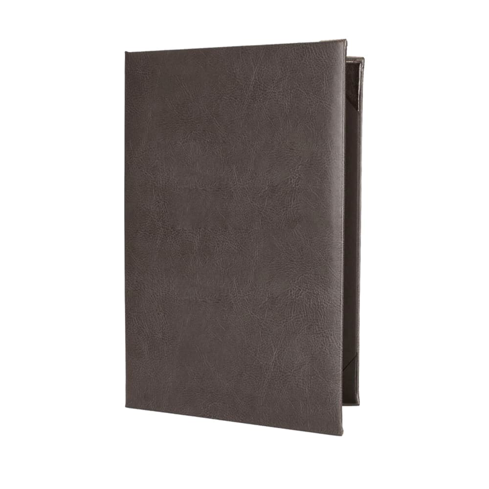 Risch Folding Menu Cover w/ (2) Panels - 8 1/2" x 14", Padded, Gray (TAM-2V 8.5X14)