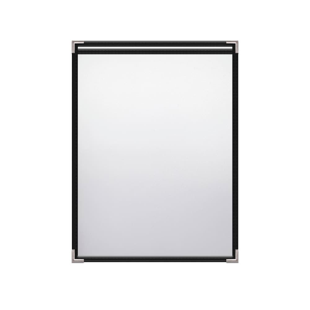 Risch Single Pocket Vinyl Menu Cover, 8 1/2"W x 11"H, Black Leatherette (TES 8.5X11 DS #04 MF CRN-D)