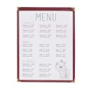 Risch Single Pocket Vinyl Menu Cover, 8 1/2"W x 11"H, Maroon Leatherette (TES 8.5X11) thumbnail 4