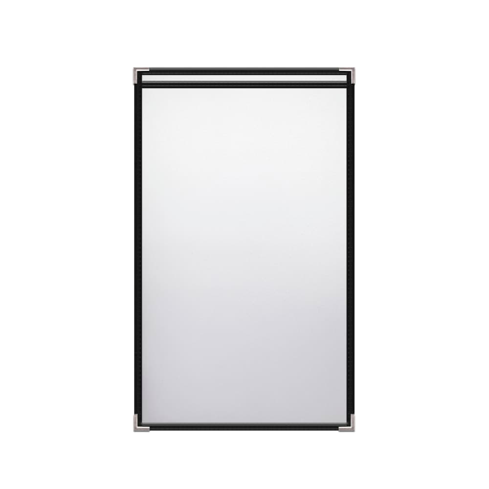 Risch Single Pocket Vinyl Menu Cover, 8 1/2"W x 14"H, Black Leatherette (TES 8.5X14)