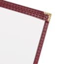 Risch Single Pocket Vinyl Menu Cover, 8 1/2"W x 14"H, Maroon Leatherette (TES 8.5X14) thumbnail 3